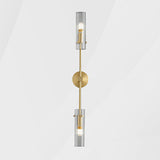 Vertical Design Gold Double Glass Tube Wall Sconce Image - 11