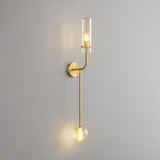 Vertical Design Gold Double Glass Tube Wall Sconce Image - 15