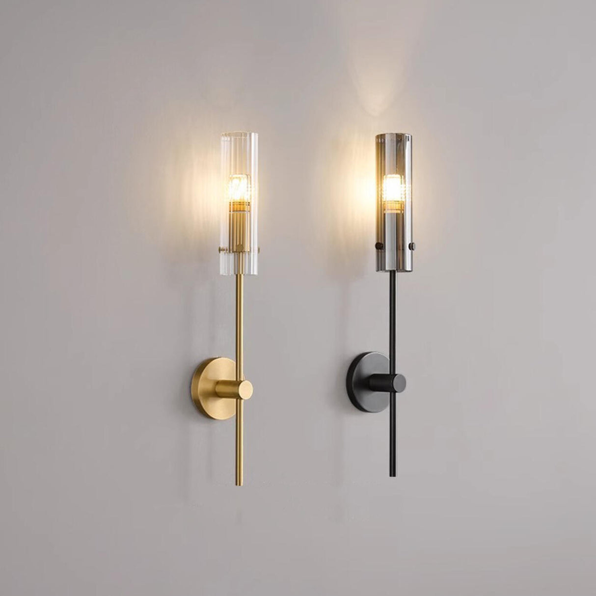 Vertical Design Gold Double Glass Tube Wall Sconce Image - 17