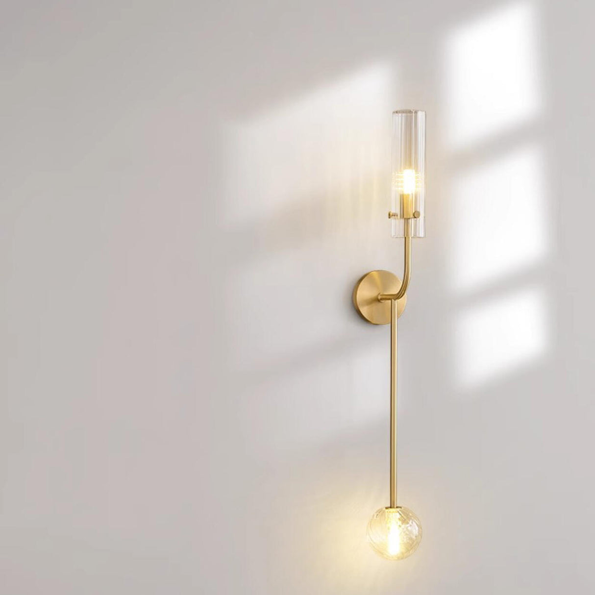 Vertical Design Gold Double Glass Tube Wall Sconce Image - 21