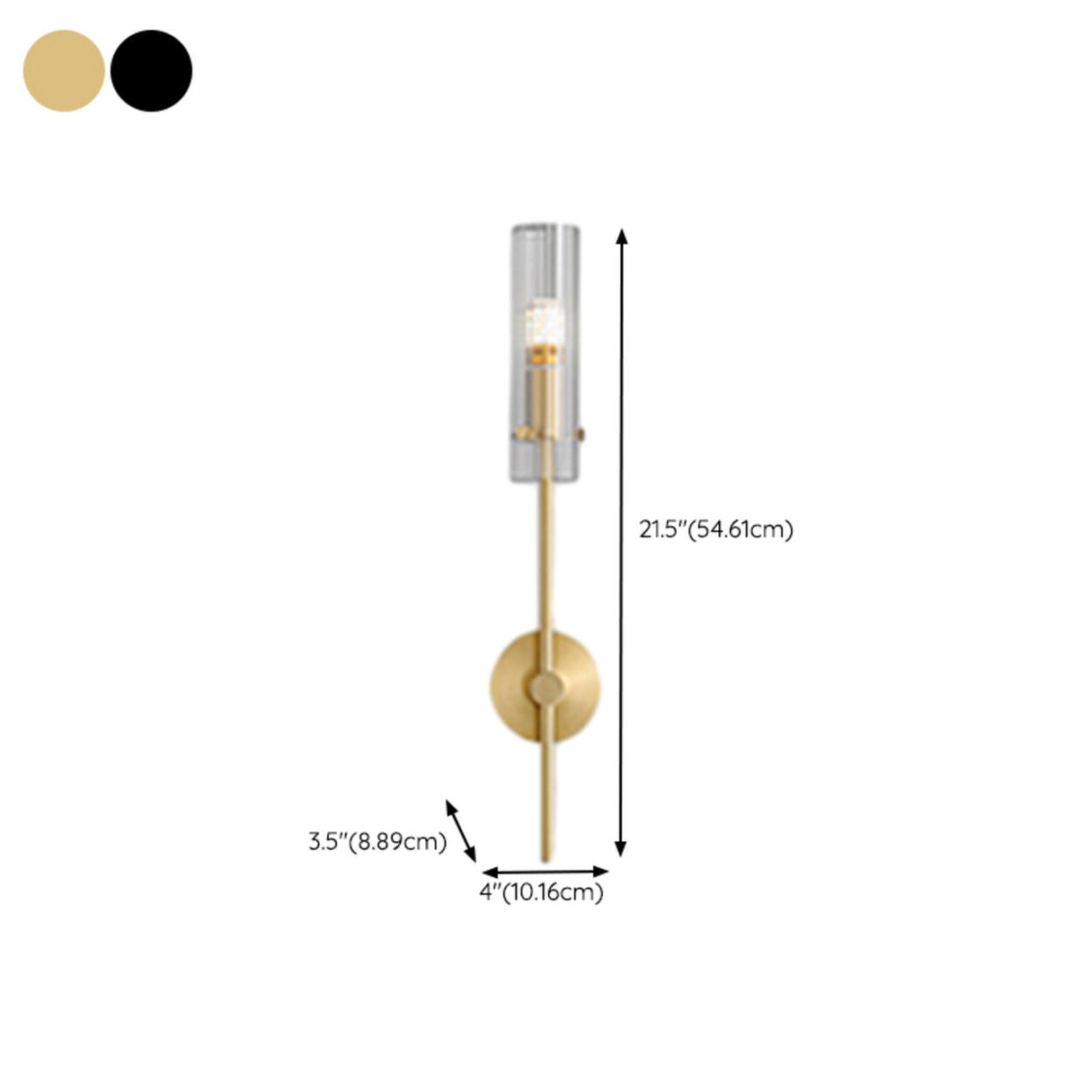 Vertical Design Gold Double Glass Tube Wall Sconce 