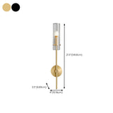 Vertical Design Gold Double Glass Tube Wall Sconce #size