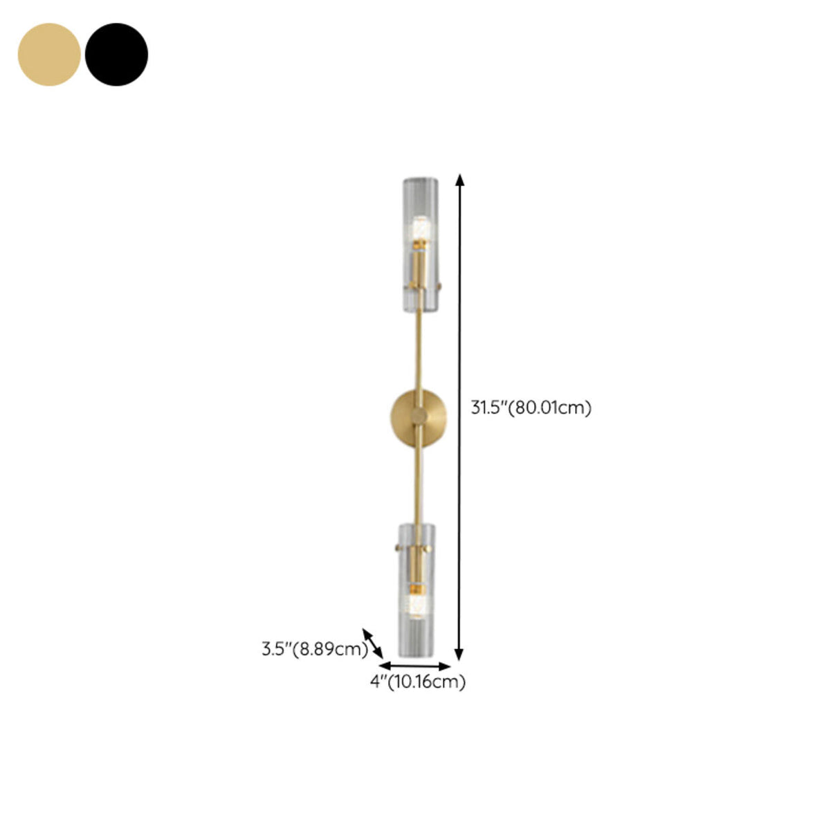 Vertical Design Gold Double Glass Tube Wall Sconce Image - 26