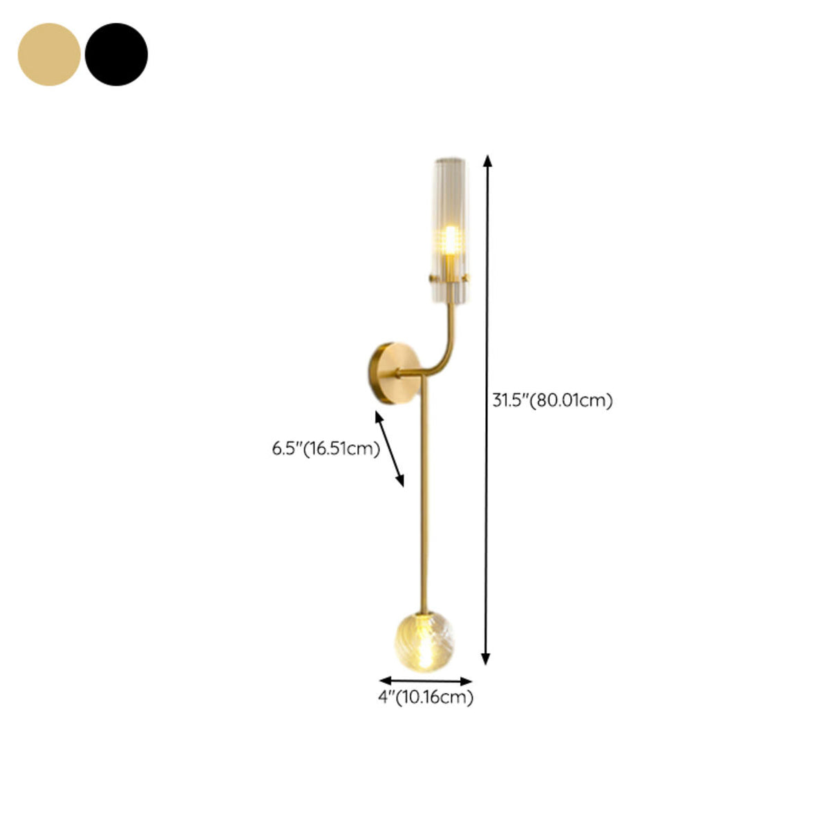 Vertical Design Gold Double Glass Tube Wall Sconce Image - 27