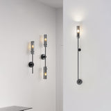 Vertical Design Gold Double Glass Tube Wall Sconce Image - 3