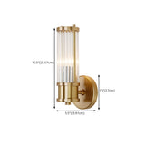 Vertical Gold Ribbed Glass Vanity Wall Sconce Light Image - 13