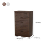 Vertical Hardwood Brown Storage Dresser with Drawers Image - 11