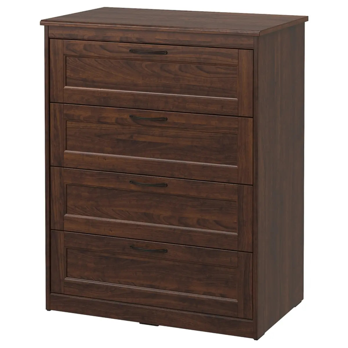 Vertical Hardwood Brown Storage Dresser with Drawers Image - 5