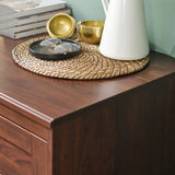 Vertical Hardwood Brown Storage Dresser with Drawers Image - 8