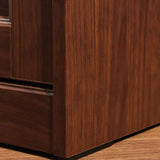 Vertical Hardwood Brown Storage Dresser with Drawers Image - 9