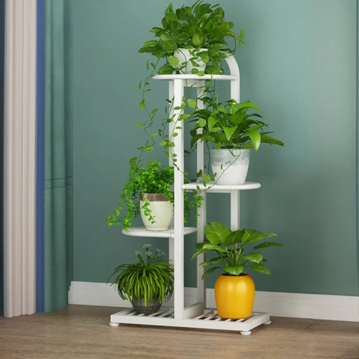 Vertical Metal Multi-Tiers Indoor Pedestal Plant Stand Image - 13