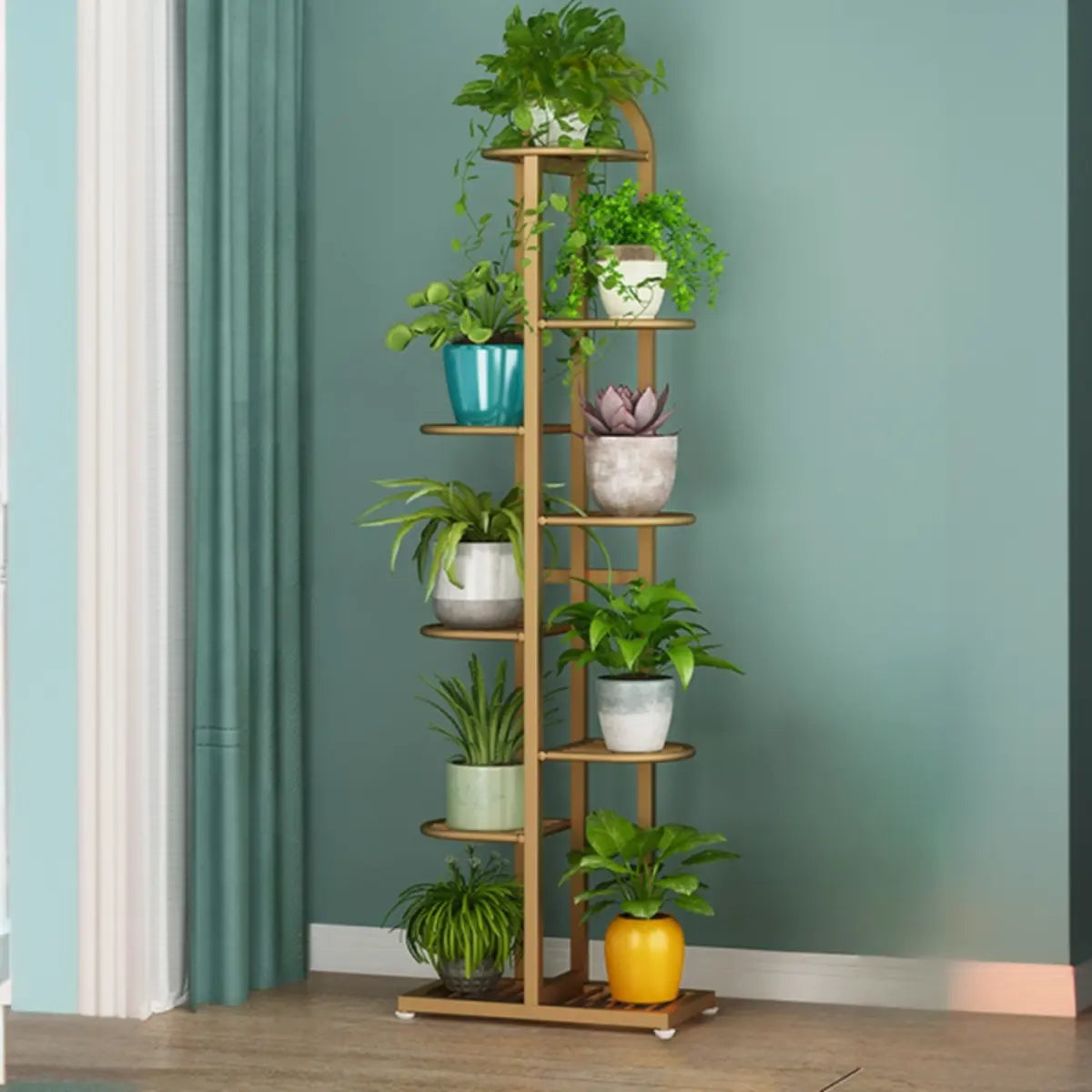 Vertical Metal Multi-Tiers Indoor Pedestal Plant Stand Image - 17