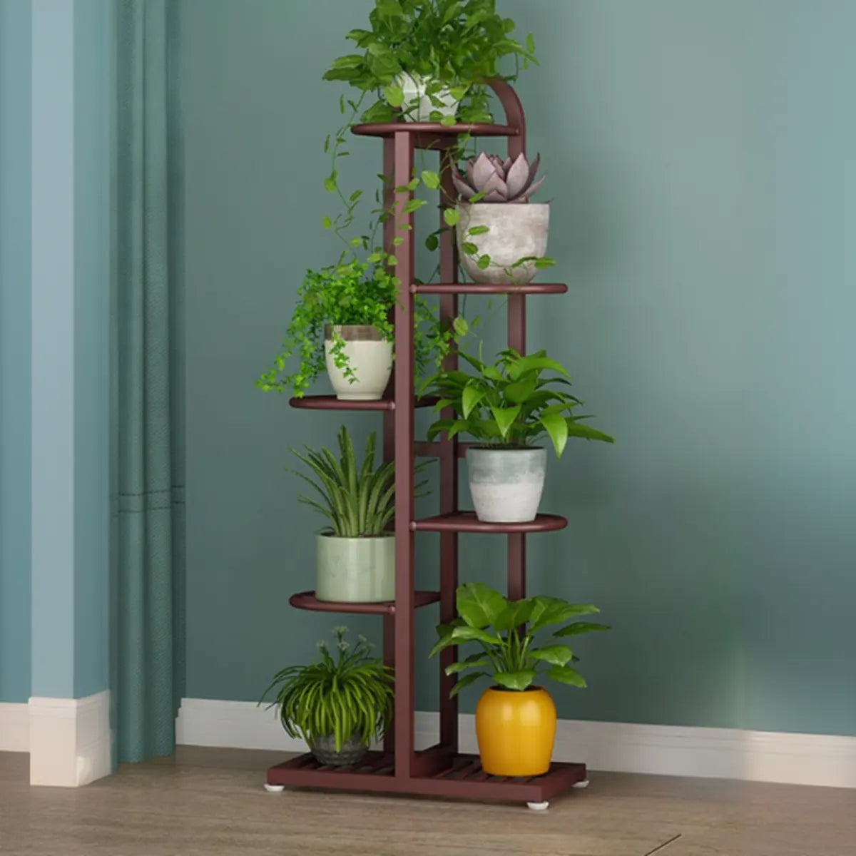 Vertical Metal Multi-Tiers Indoor Pedestal Plant Stand Image - 18