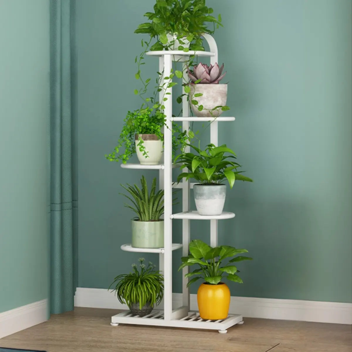 Vertical Metal Multi-Tiers Indoor Pedestal Plant Stand Image - 19