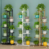 Vertical Metal Multi-Tiers Indoor Pedestal Plant Stand Image - 2