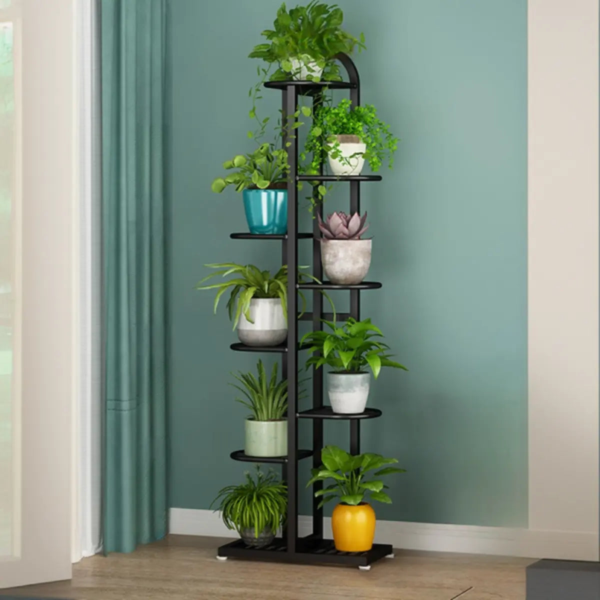 Vertical Metal Multi-Tiers Indoor Pedestal Plant Stand Image - 21