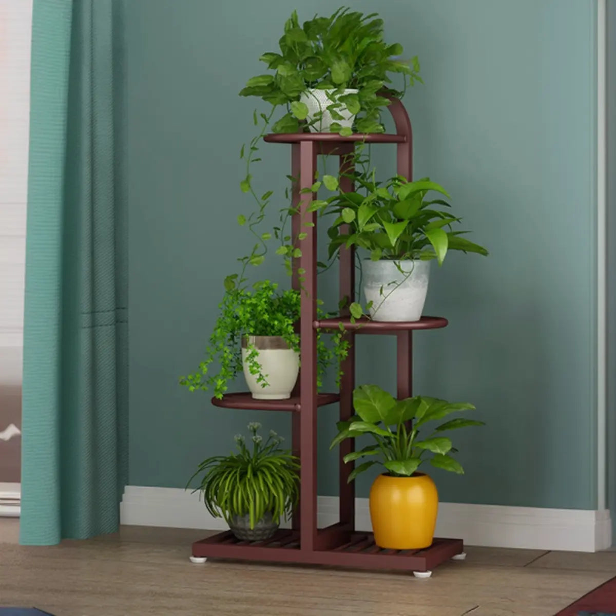 Vertical Metal Multi-Tiers Indoor Pedestal Plant Stand Image - 22