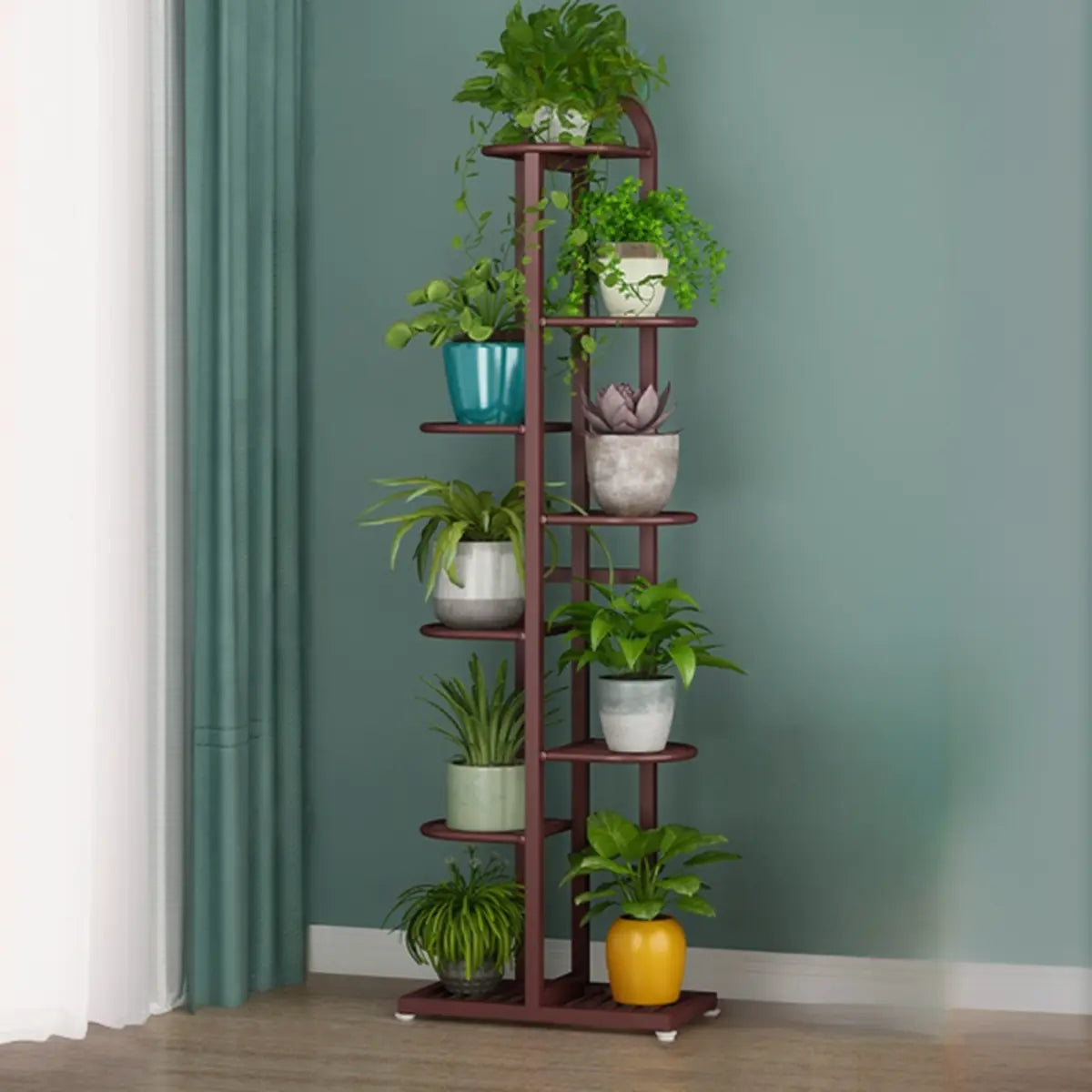 Vertical Metal Multi-Tiers Indoor Pedestal Plant Stand Image - 28