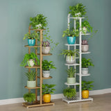 Vertical Metal Multi-Tiers Indoor Pedestal Plant Stand Image - 3