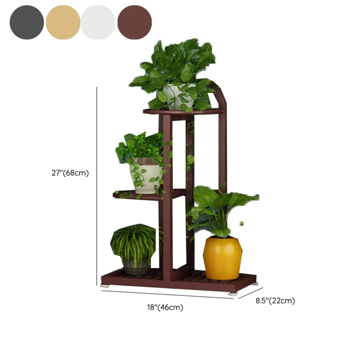 Vertical Metal Multi-Tiers Indoor Pedestal Plant Stand 