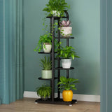 Vertical Metal Multi-Tiers Indoor Pedestal Plant Stand Image - 9