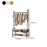 Vertical Metal Open Storage Black Organizer Rack with Basket Image - 34