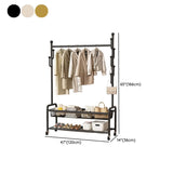 Vertical Metal Open Storage Black Organizer Rack with Basket Image - 35