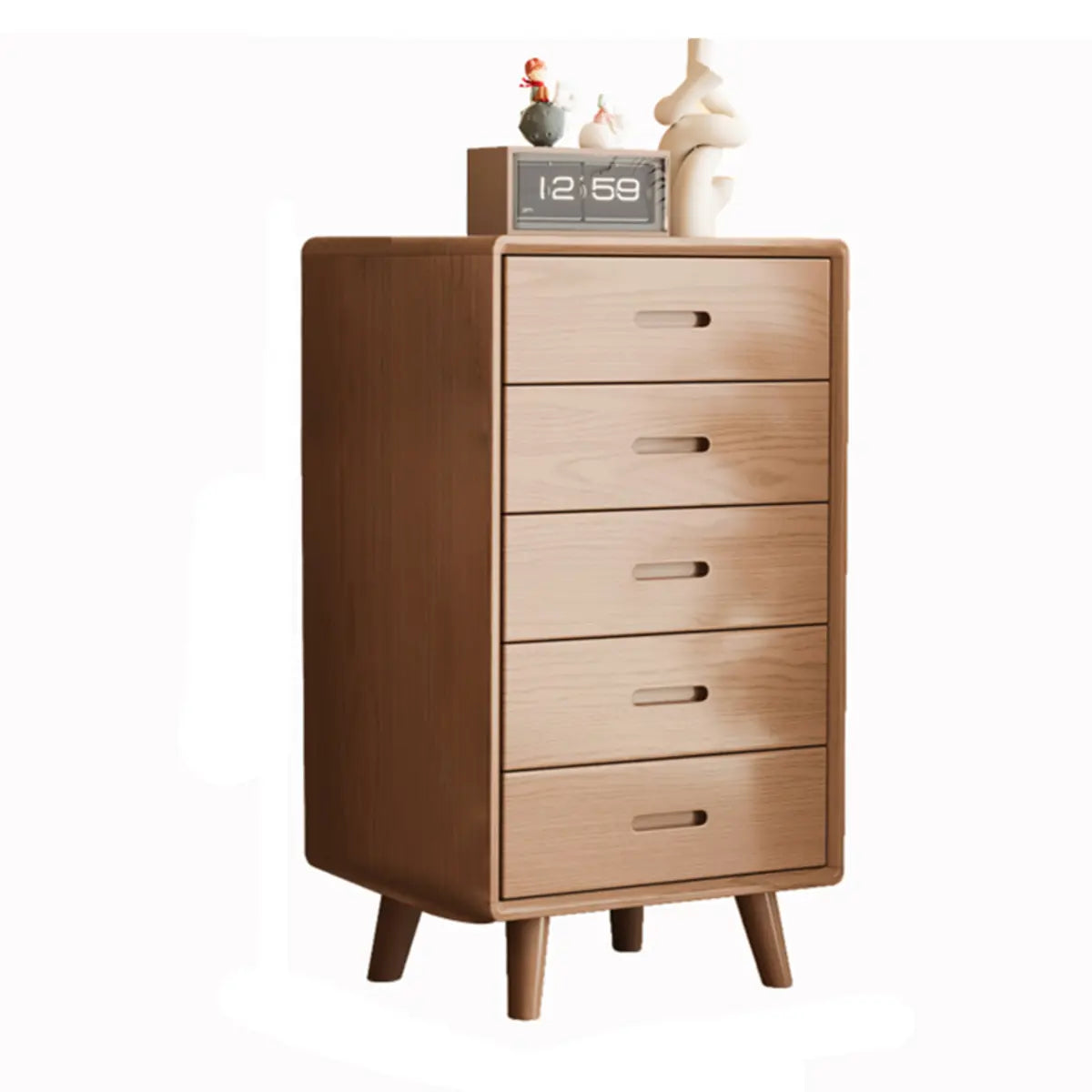 Vertical Rectangular Wood Natural Drawers Bachelor Chest Image - 11