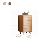 Vertical Rectangular Wood Natural Drawers Bachelor Chest Image - 16