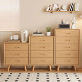 Vertical Rectangular Wood Natural Drawers Bachelor Chest Image - 4