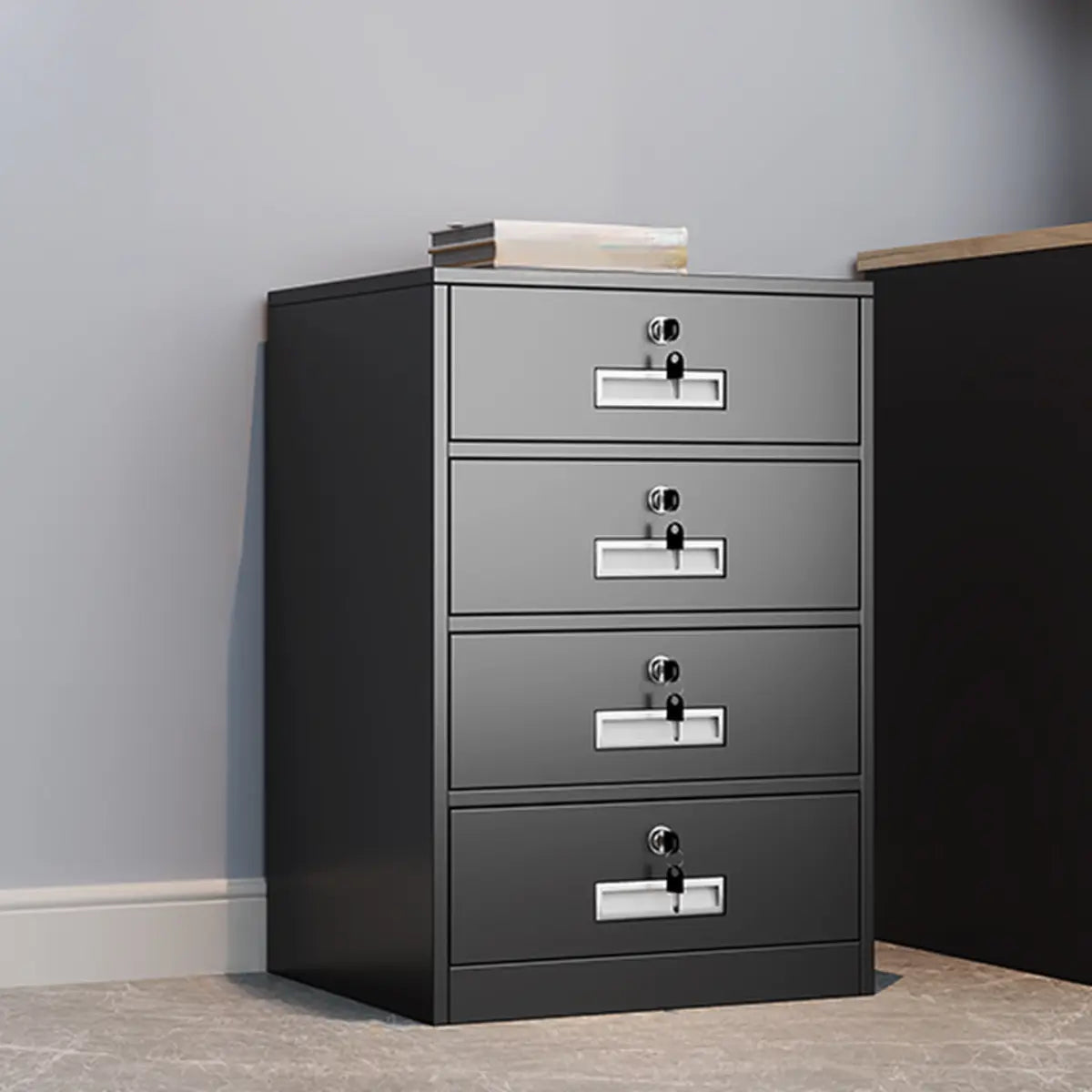 Vertical Steel Lockable Flameproof Small Filing Cabinet Image - 2