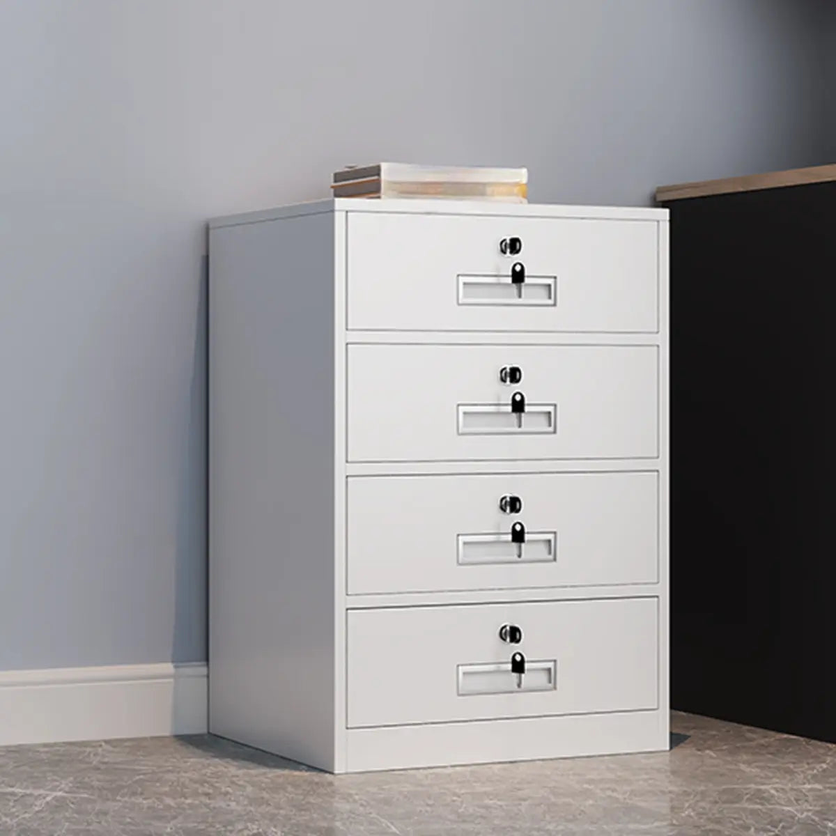 Vertical Steel Lockable Flameproof Small Filing Cabinet Image - 5