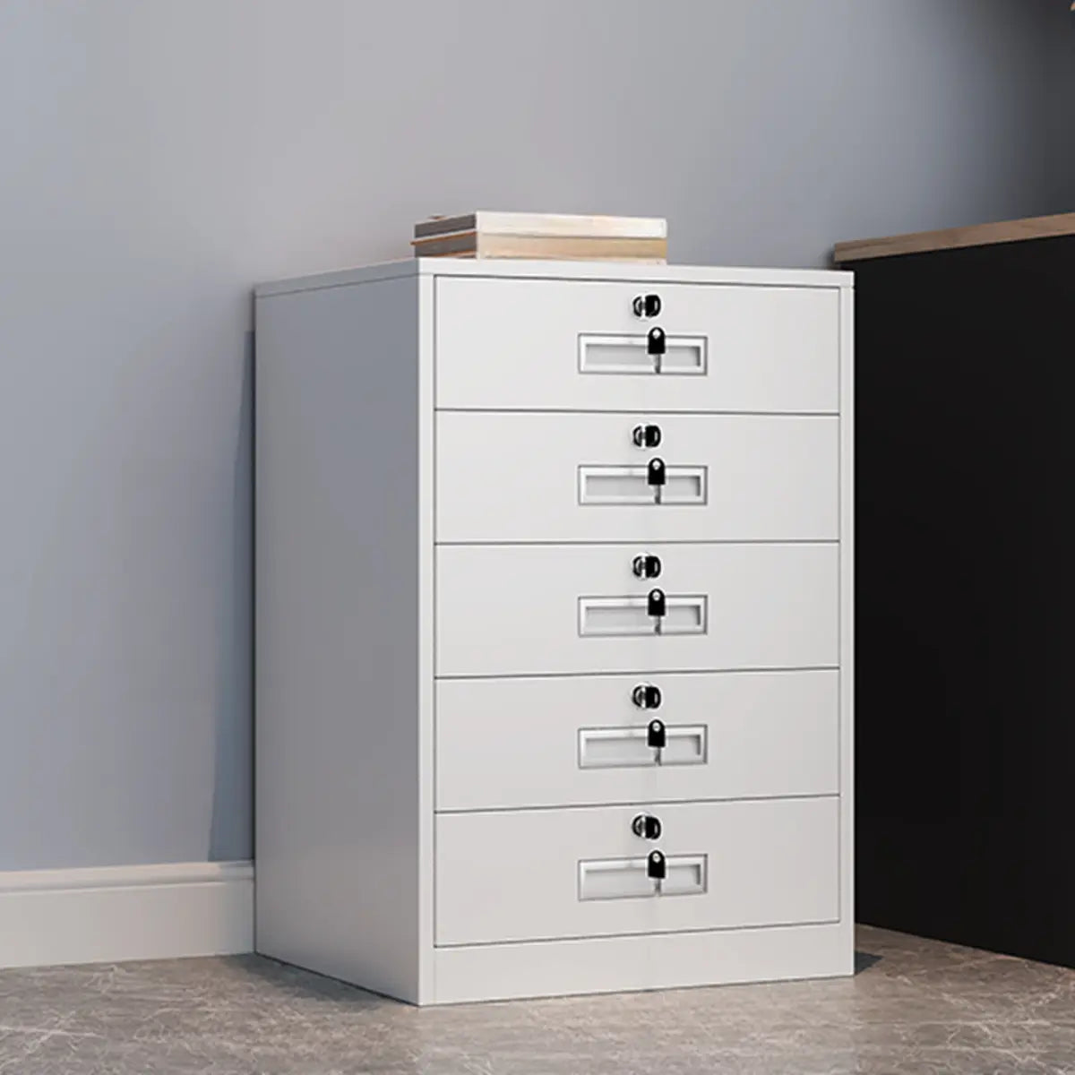 Vertical Steel Lockable Flameproof Small Filing Cabinet Image - 8