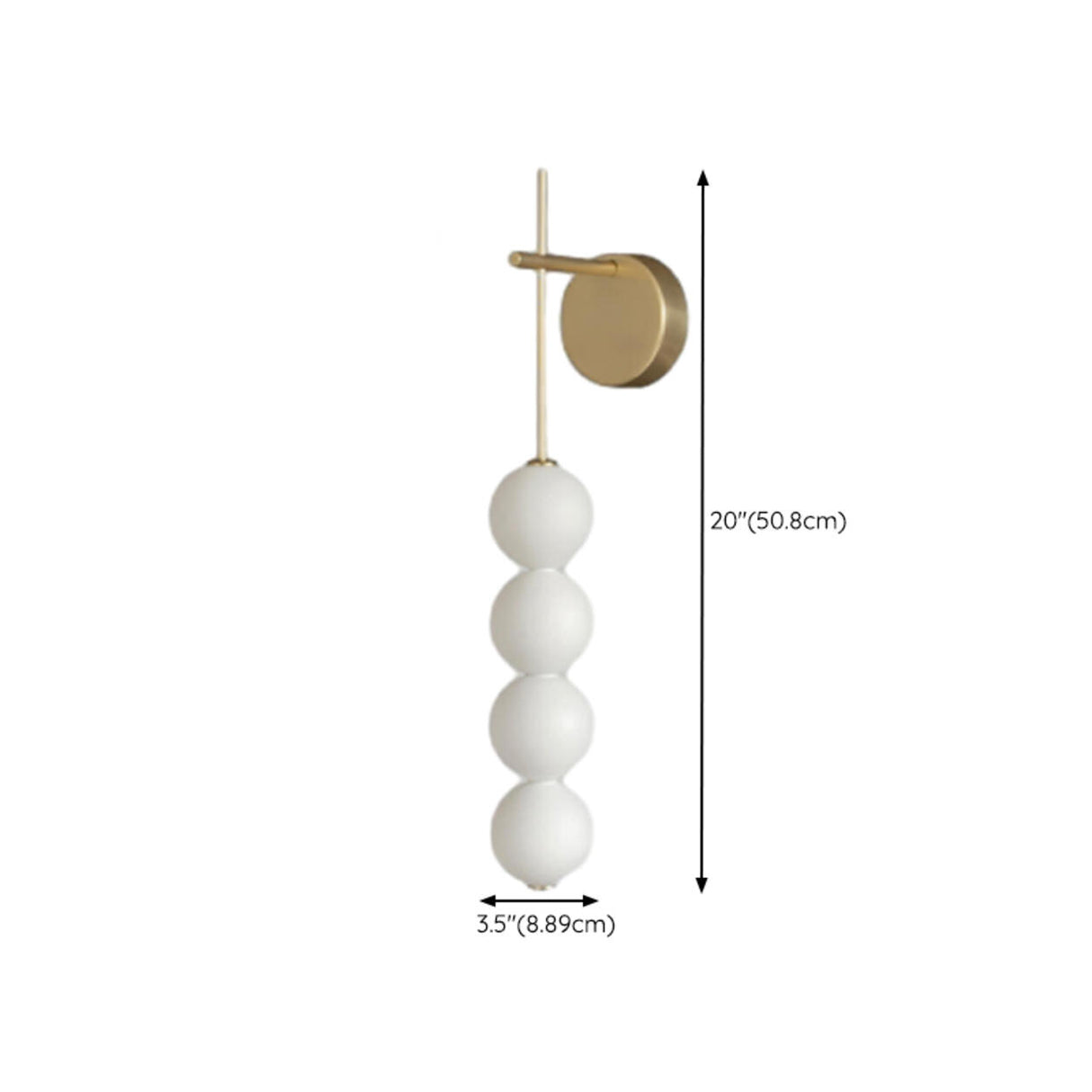 Vertical String Gold Globe Glass Design Wall Lamp Image - 15