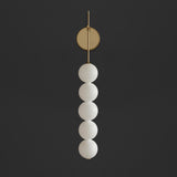 Vertical String Gold Globe Glass Design Wall Lamp Image - 9