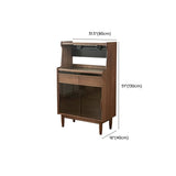 Vertical Walnut Stone Open Storage Buffet with Cabinet #size