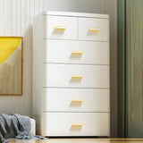 Vertical White Plastic Dresser with Storage Drawers Image - 1