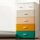 Vertical White Plastic Dresser with Storage Drawers Image - 14