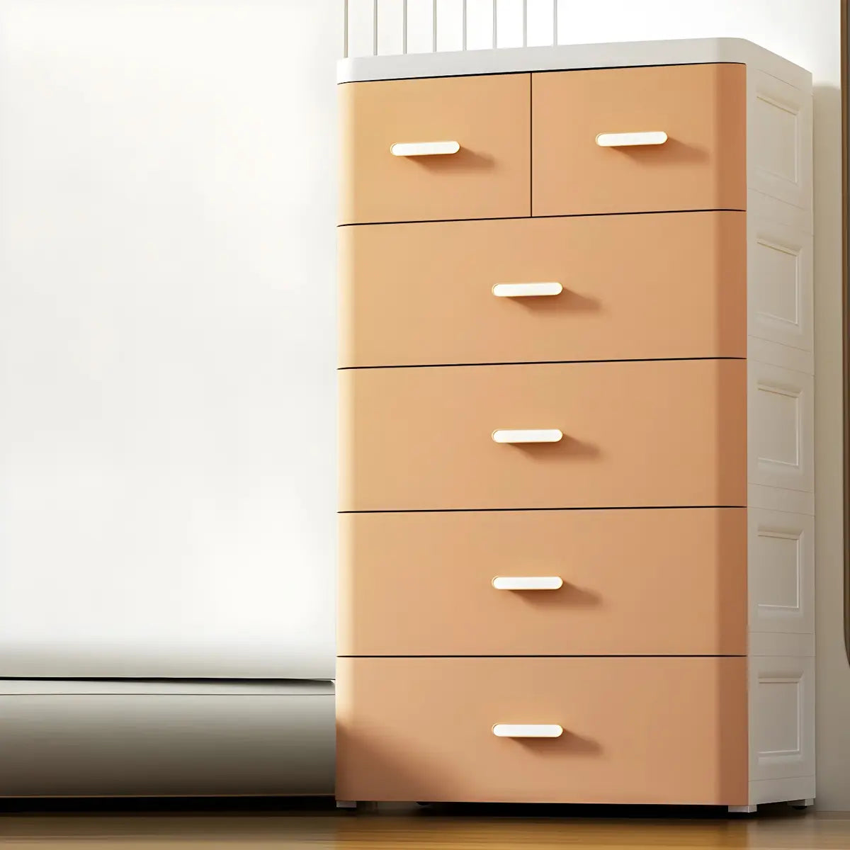 Vertical White Plastic Dresser with Storage Drawers Image - 17