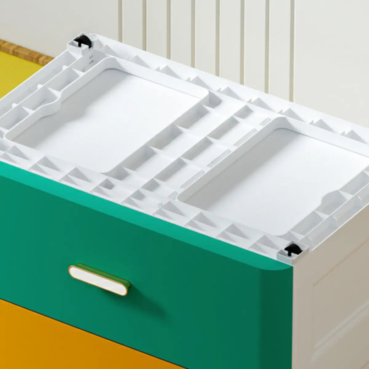 Vertical White Plastic Dresser with Storage Drawers Image - 20