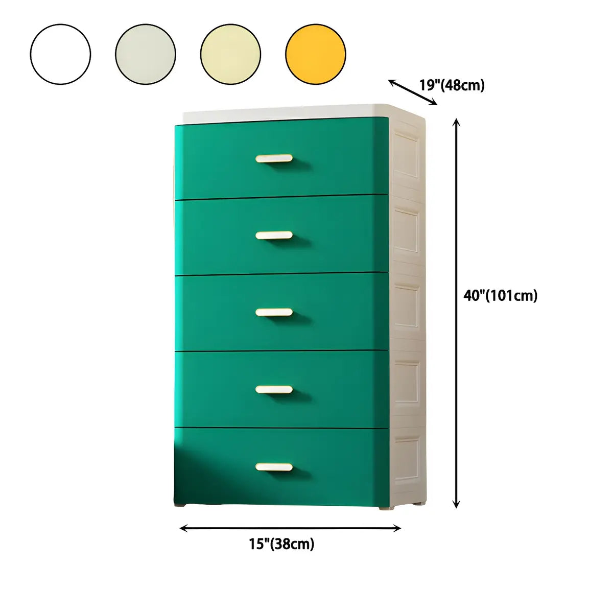 Vertical White Plastic Dresser with Storage Drawers Image - 23