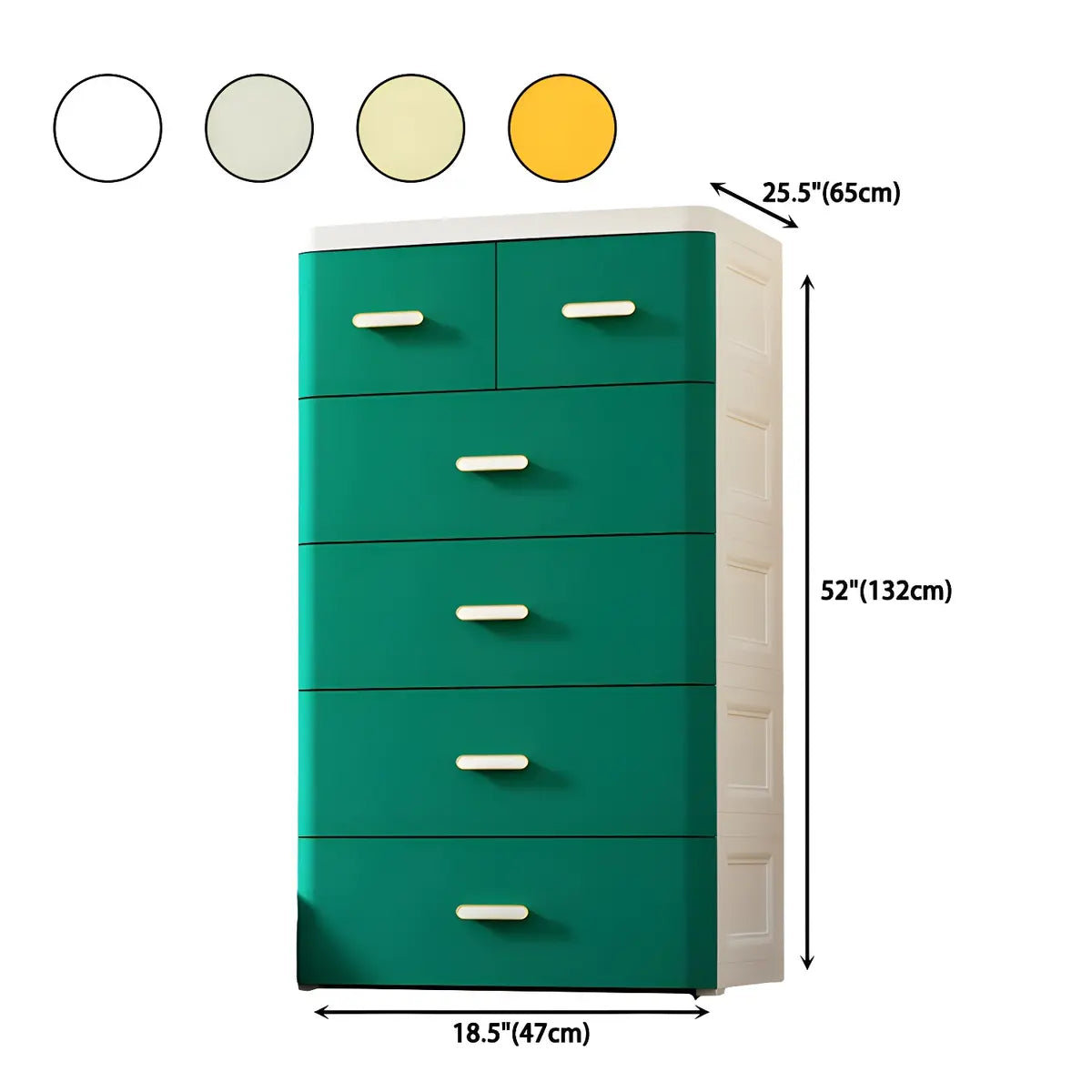 Vertical White Plastic Dresser with Storage Drawers Image - 24