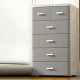 Vertical White Plastic Dresser with Storage Drawers Image - 6