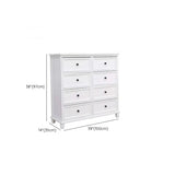 Vertical White Wood Bedside Dresser with 5 Drawers Image - 16