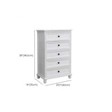 Vertical White Wood Bedside Dresser with 5 Drawers Image - 19