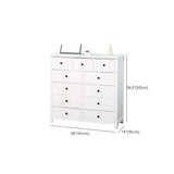 Vertical White Wood Bedside Dresser with 5 Drawers Image - 20