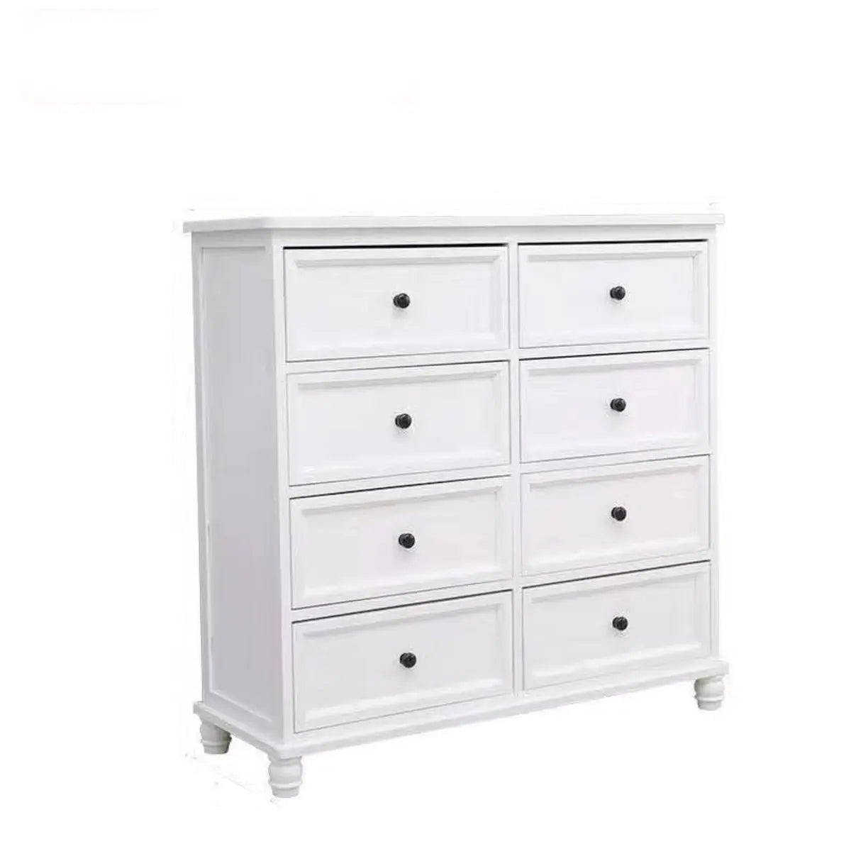 Vertical White Wood Bedside Dresser with 5 Drawers Image - 3