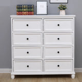 Vertical White Wood Bedside Dresser with 5 Drawers Image - 4