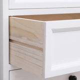 Vertical White Wood Bedside Dresser with 5 Drawers Image - 12