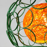 Vibrant Rope Colorful Modern Wire Cage Pendant Lights Image - 26